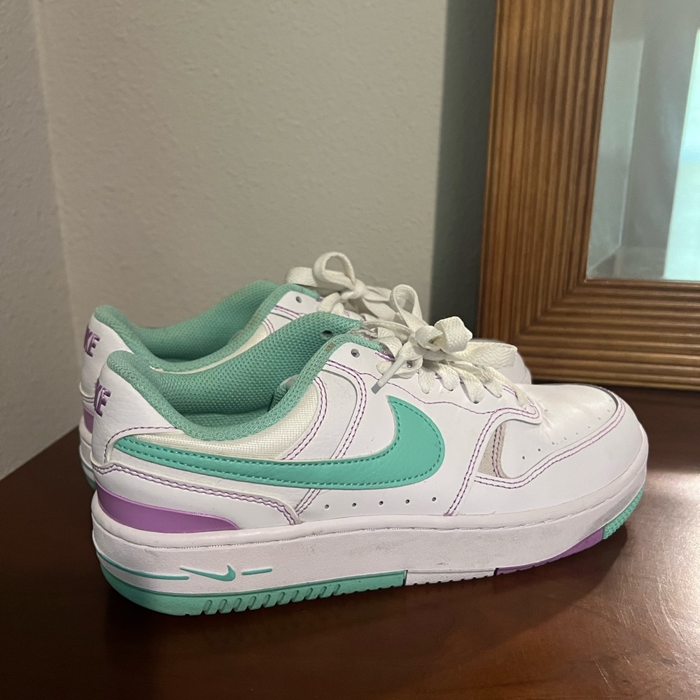 Nike White Mint and purple Sneakers